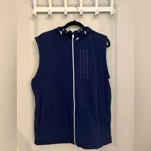 Adidas Blue Sleeveless Hoodie Vest